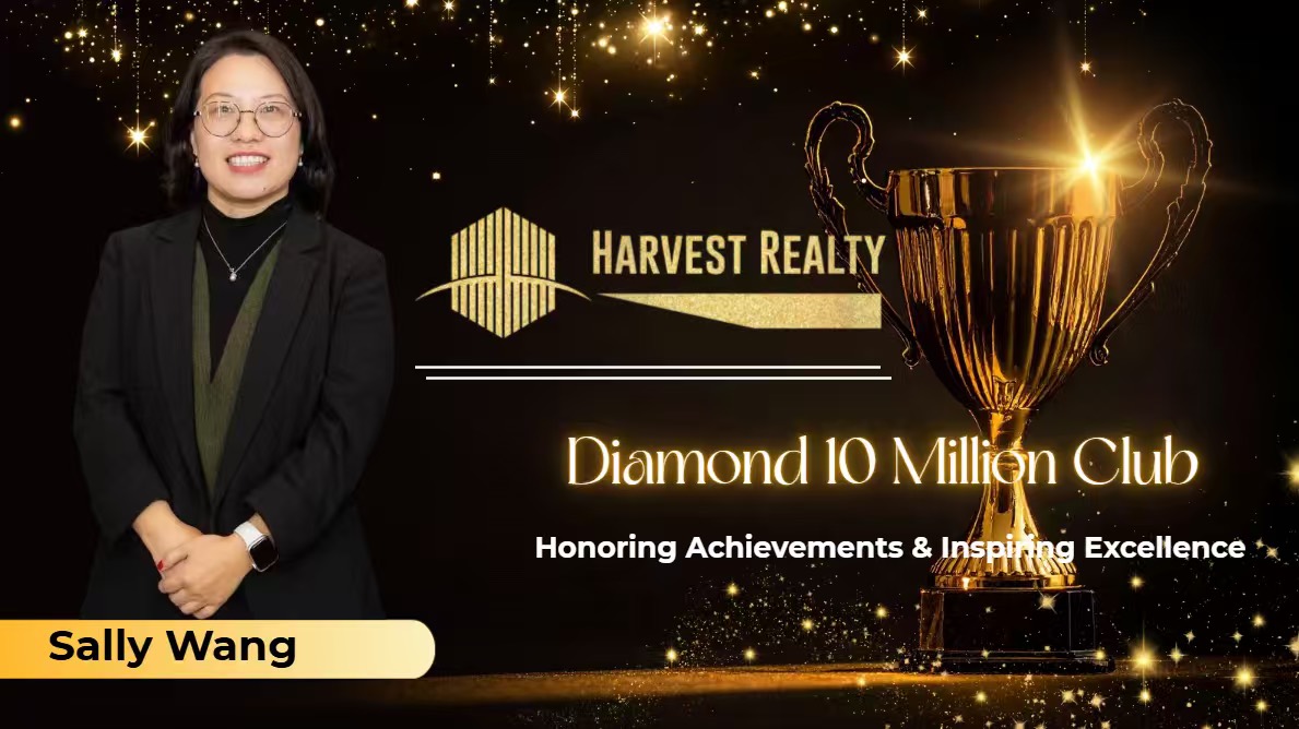 Sally Wang recognized by Harvest Realty Diamond 10 Million Club